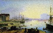 Maxim Nikiforovich Vorobiev Sunrise over the Neva river oil painting